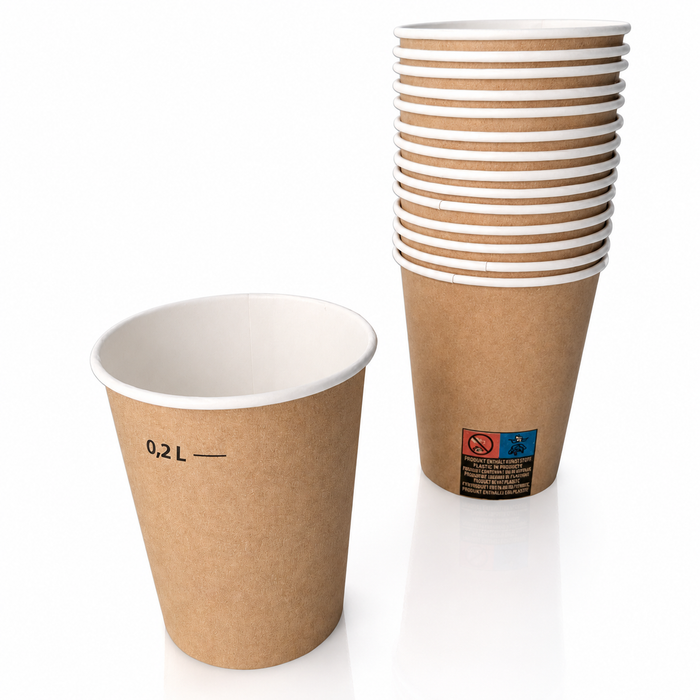 Kubek papierowy brązowy 250 ml (karton 1000 sztuk)